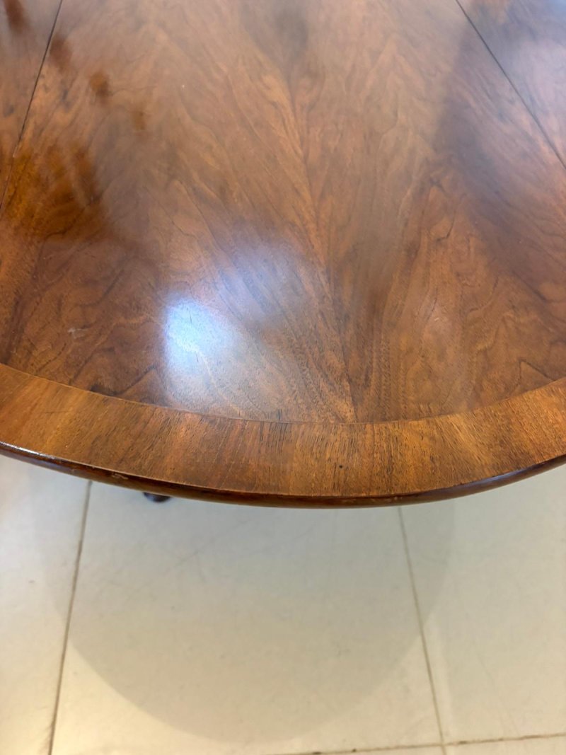 Large Antique Quality Figured Walnut 10 Seater Wake Dining Table - Image 7